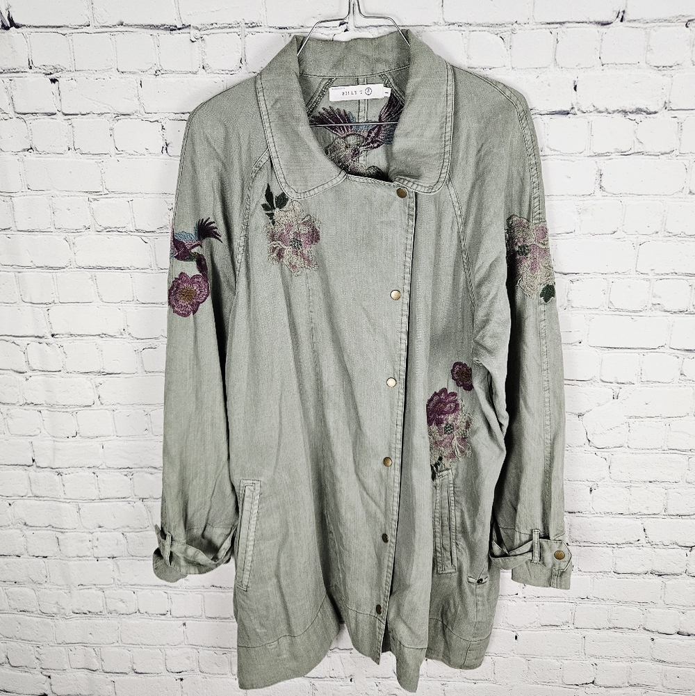 BILLY T | chambray lyocell embroidered jacket